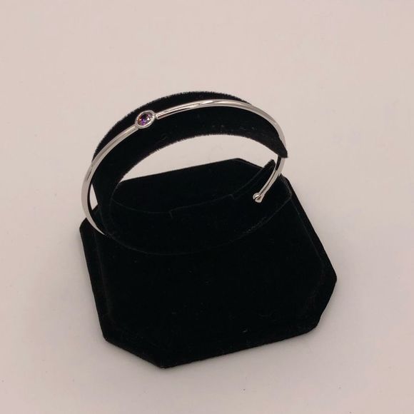 Kestan Pink Swarovski Crystal Silver Tone Cuff Bracelet - Picture 4 of 7